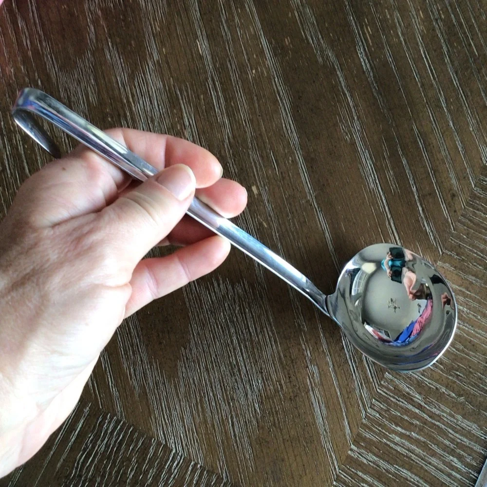 18/10 Stainless Steel Soup Ladle 12” Hanging Handle Kitchen Utensil